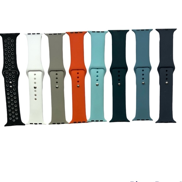 8 Silicone Sport Band Bundle Apple Watch 44/45 M/L NEW - Picture 2 of 10